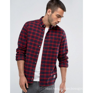 Slim Check Shirt in Navy Shirt